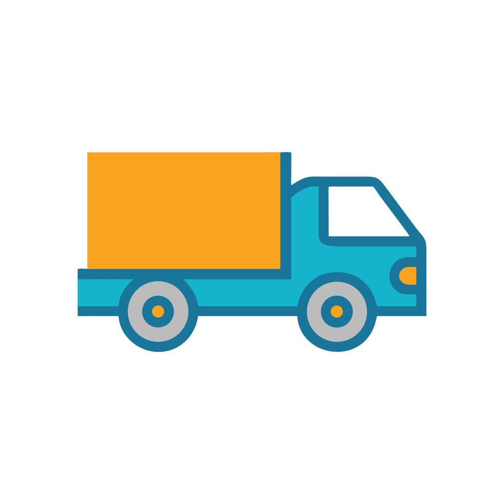 Transporter Truck Icon Design with Flat Style vector