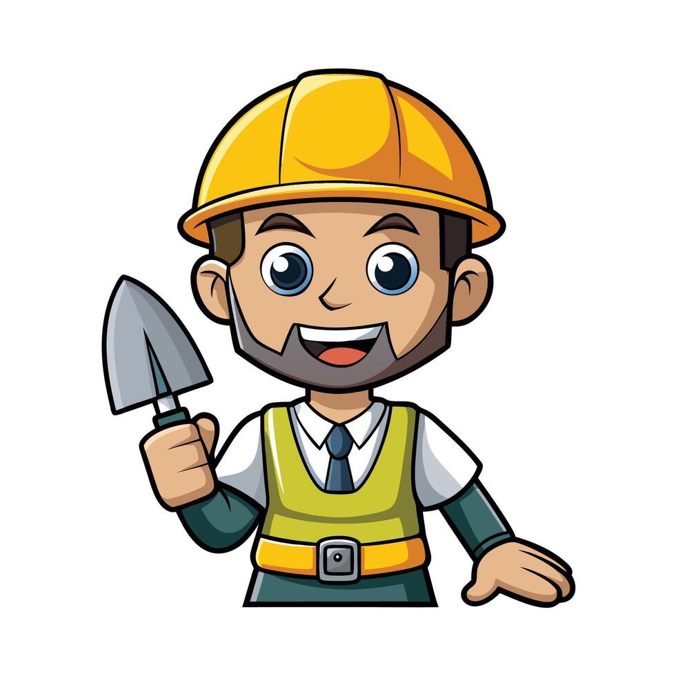 Concrete Trowel Construction Worker vector
