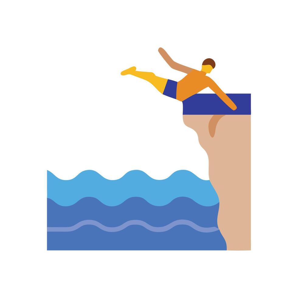 Cliff diver illustration on black background vector