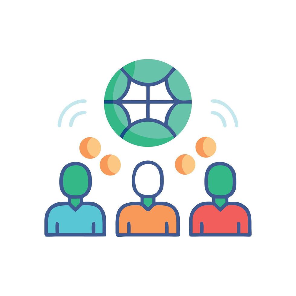 Global connection communication among diverse people worldwide concept vector