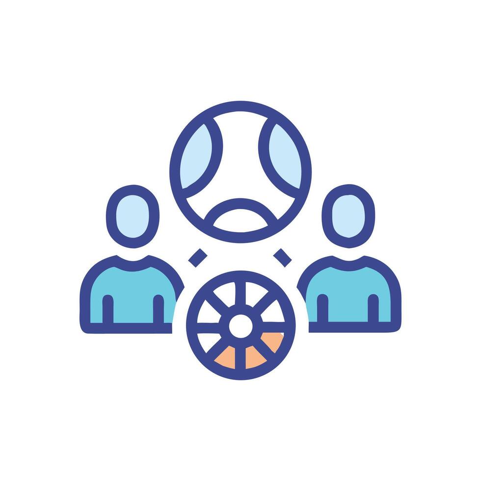 Teamwork and Collaboration Icon Illustrating Business Strategy vector