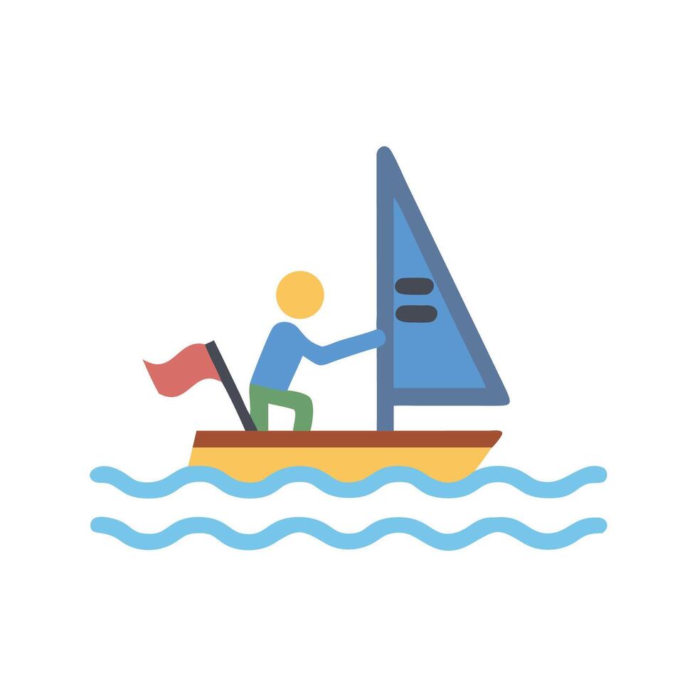 Sailing on the Sea, Flat Design Illustration vector