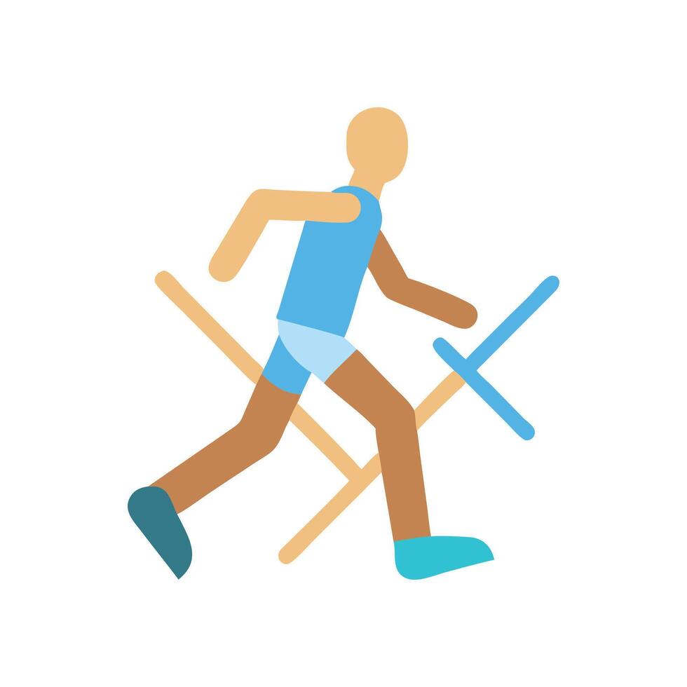 Hurdler running, illustration. Athletics sport race theme. vector