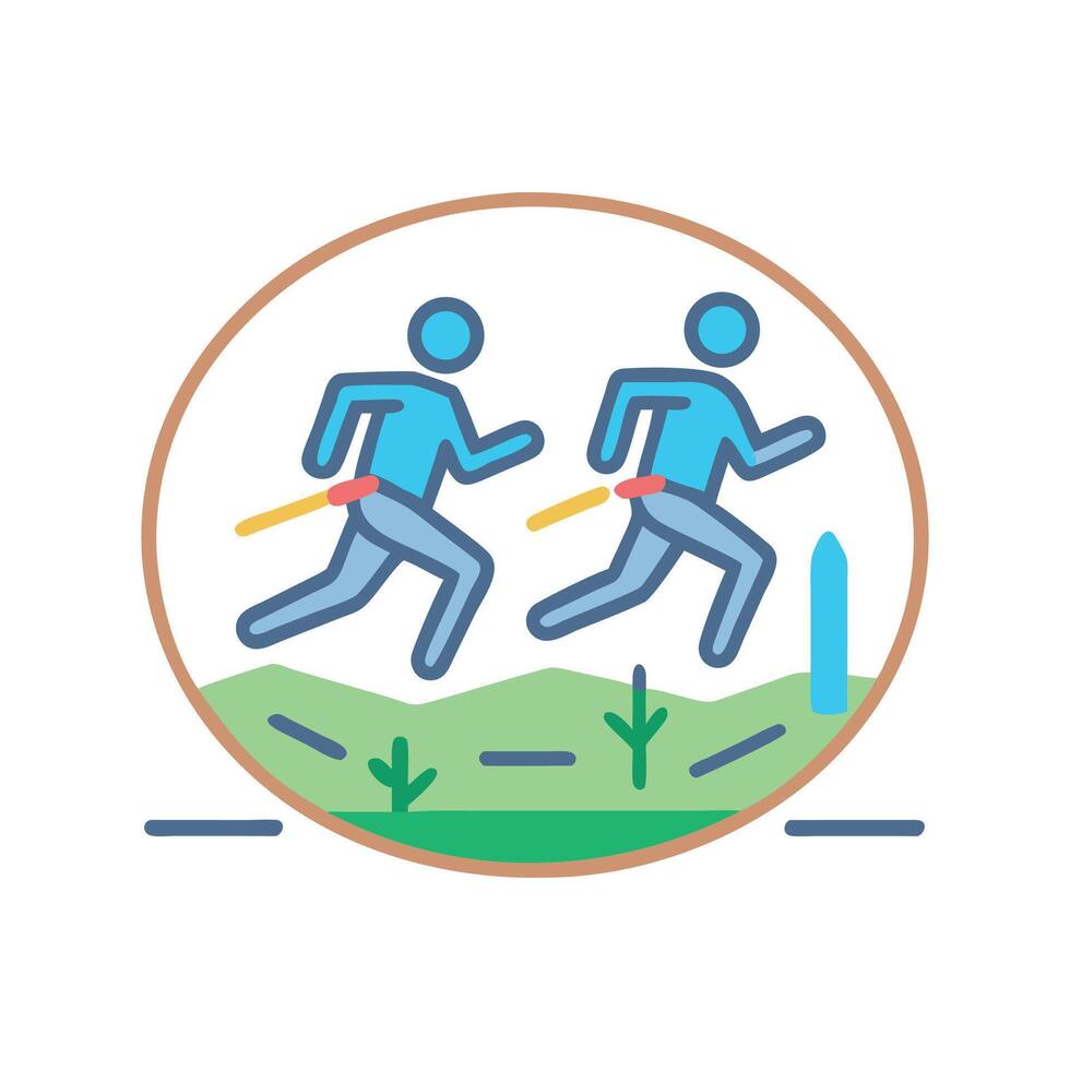 Track Relay Race Teamwork Graphic Illustration Design vector