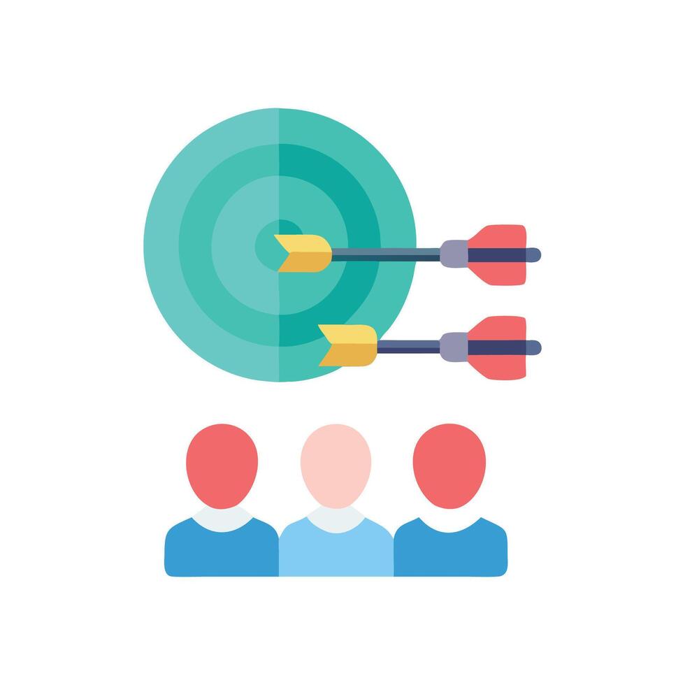 Target Audience with arrows for marketing team growth vector