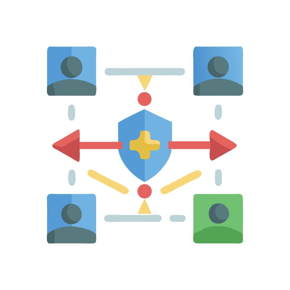 Secure Network Communication With Shield and User Connections vector