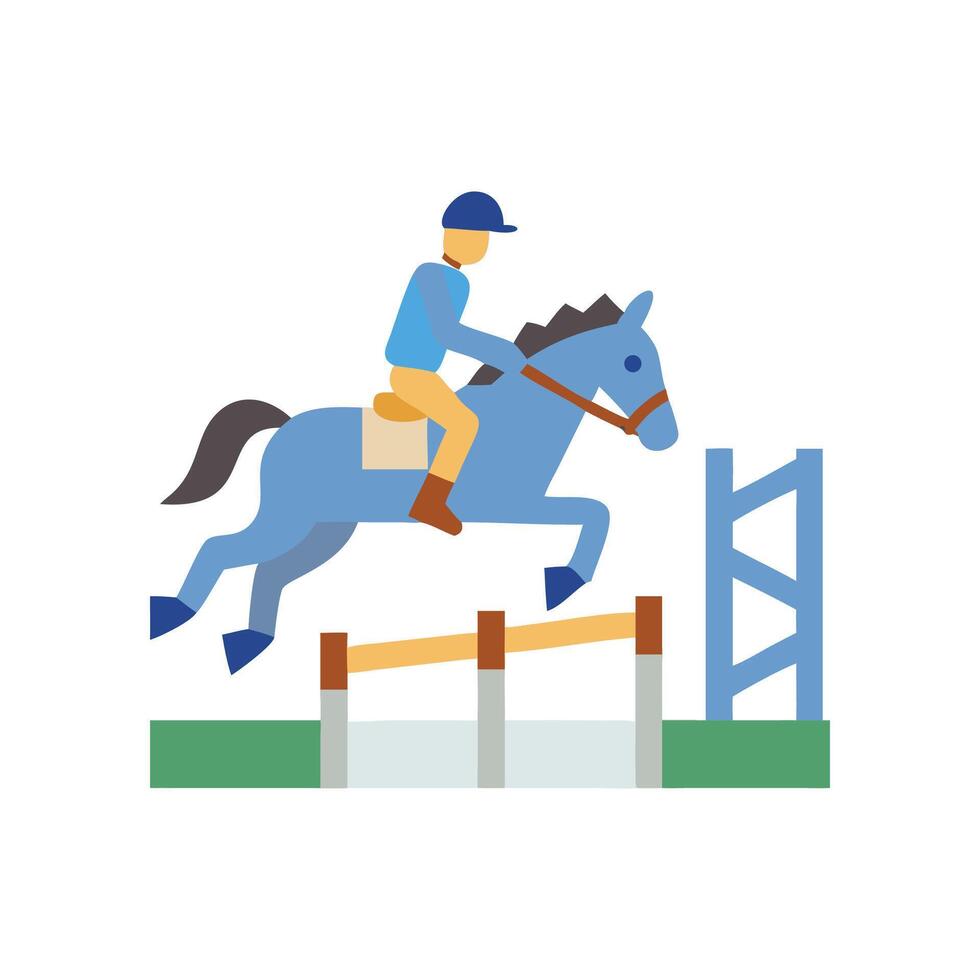 Horse jumping equestrian event graphic illustration design vector