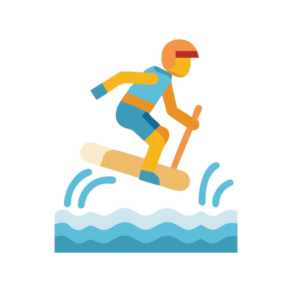 Wakeboarding Water Sport Icon, Summer Fun and Activity vector