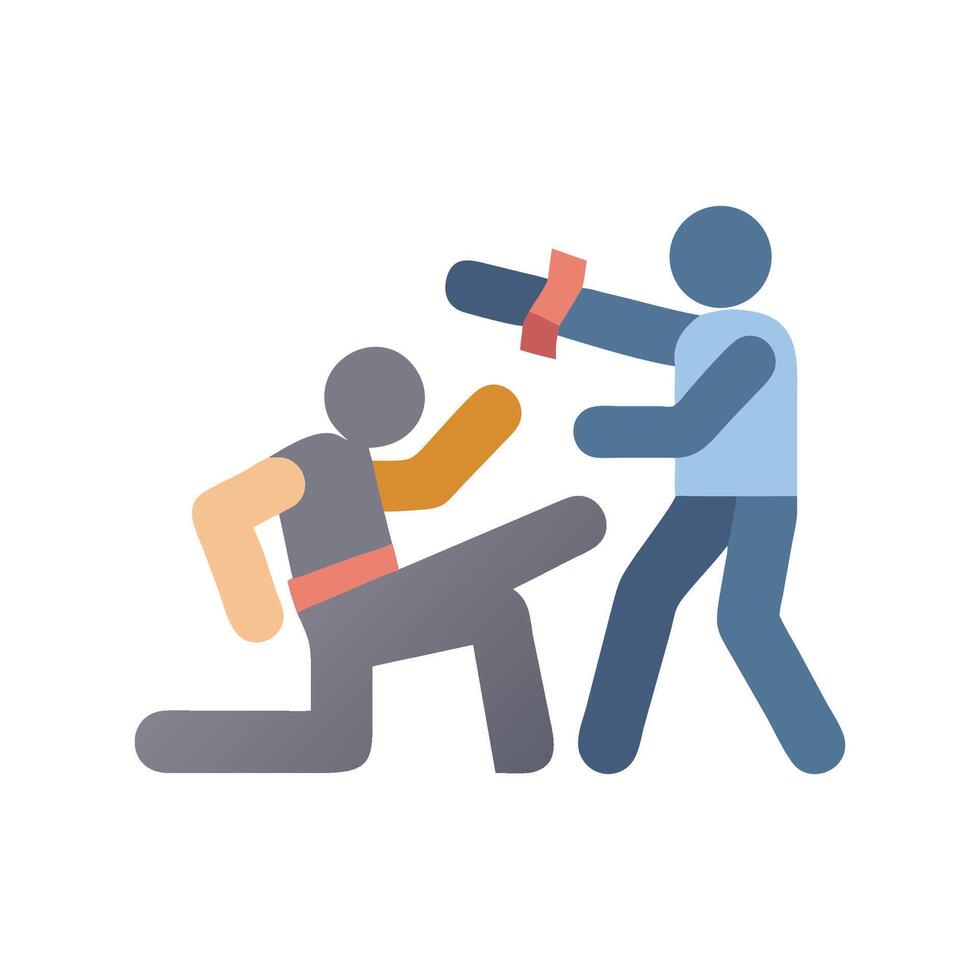 Flat Design SelfDefense Training or Martial Arts Illustration vector