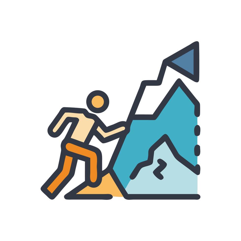 Climbing to success, leadership, achievement, goal, black background vector