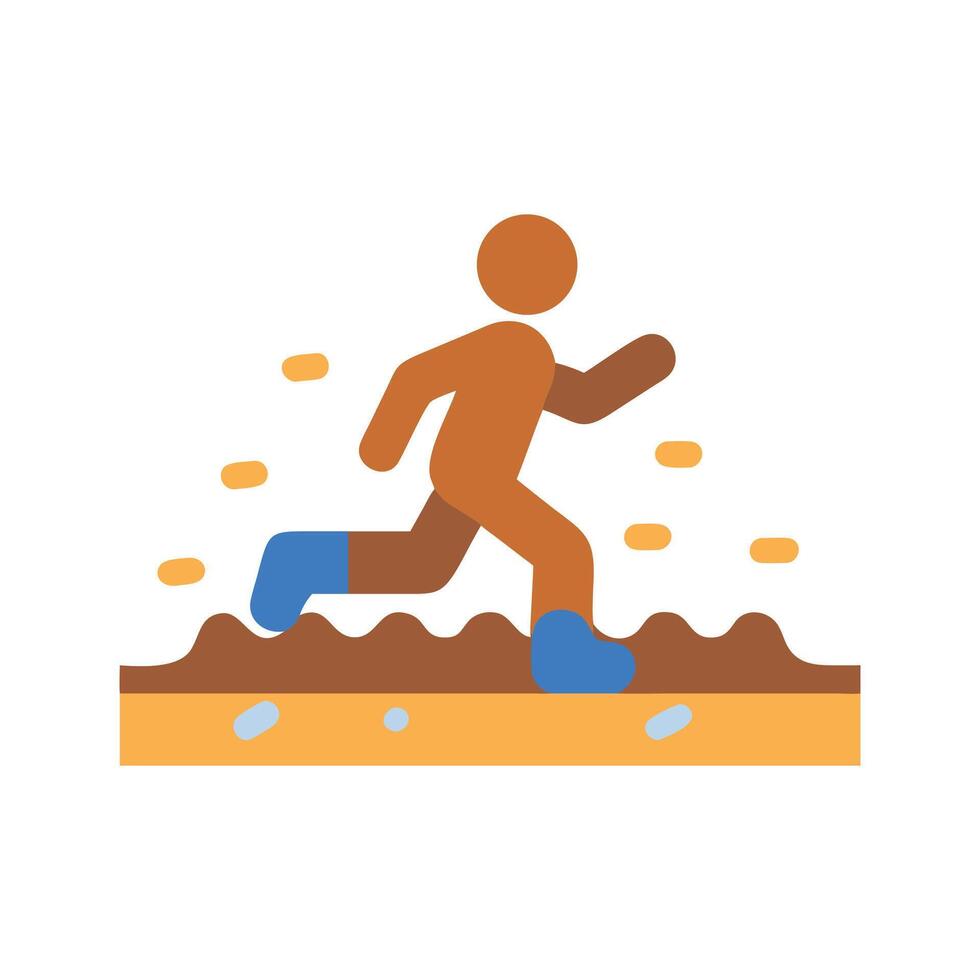 Muddy Adventure Running Through a Puddle Illustration vector