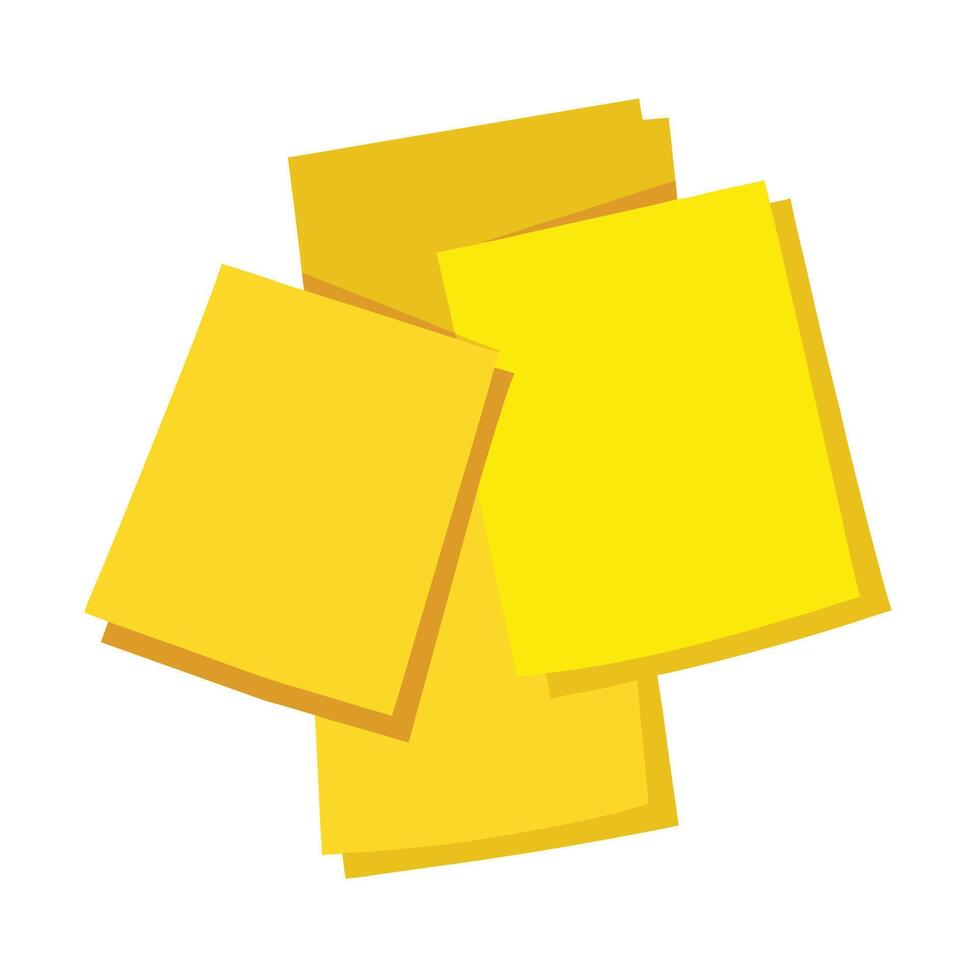 Yellow sticky notes stack, reminder, ideas, planning concept vector