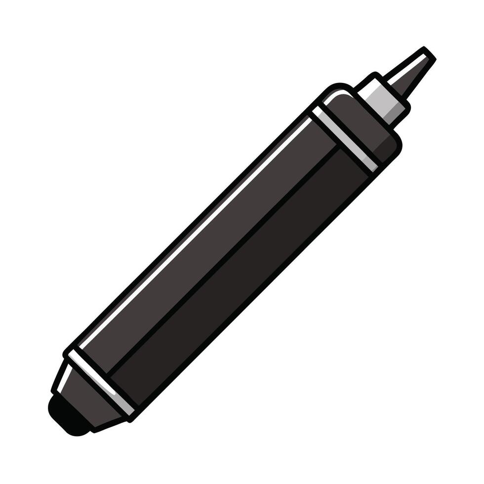 Black marker illustration, drawing tool, marker pen vector