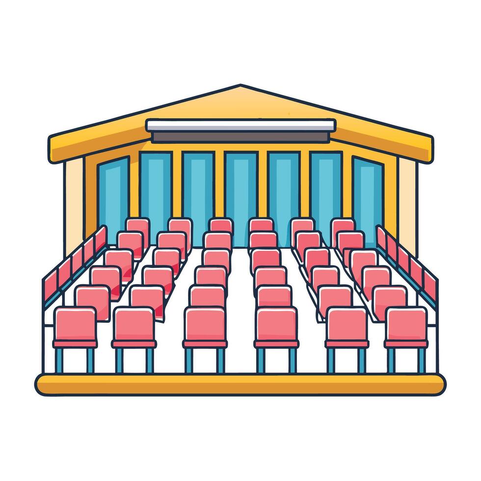 Cartoon illustration of theater, cinema or lecture hall vector