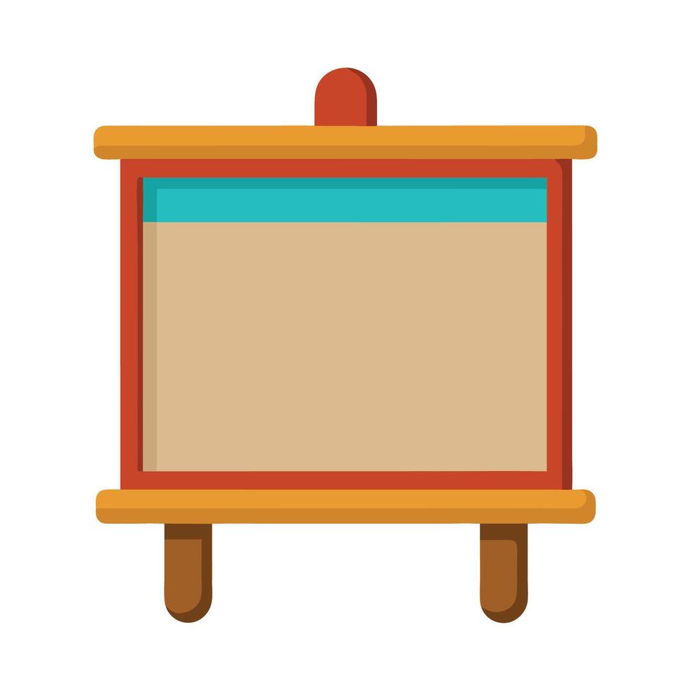 Cartoon Wooden Presentation Board with Blank Space Illustration vector