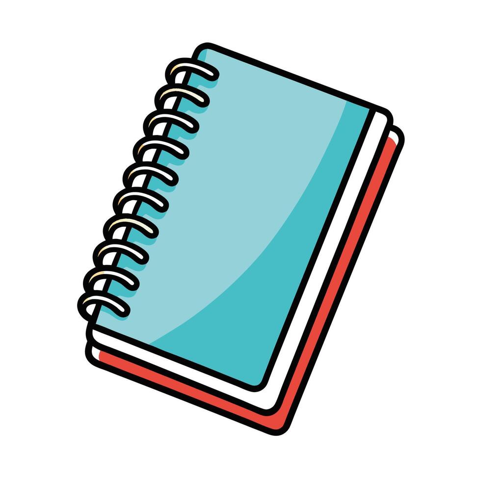 Spiral Notebook with Blank Light Blue Cover Illustration vector