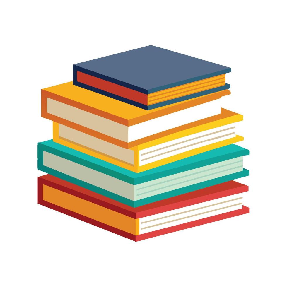 Colorful Stack of Books Education, Learning, and Knowledge vector