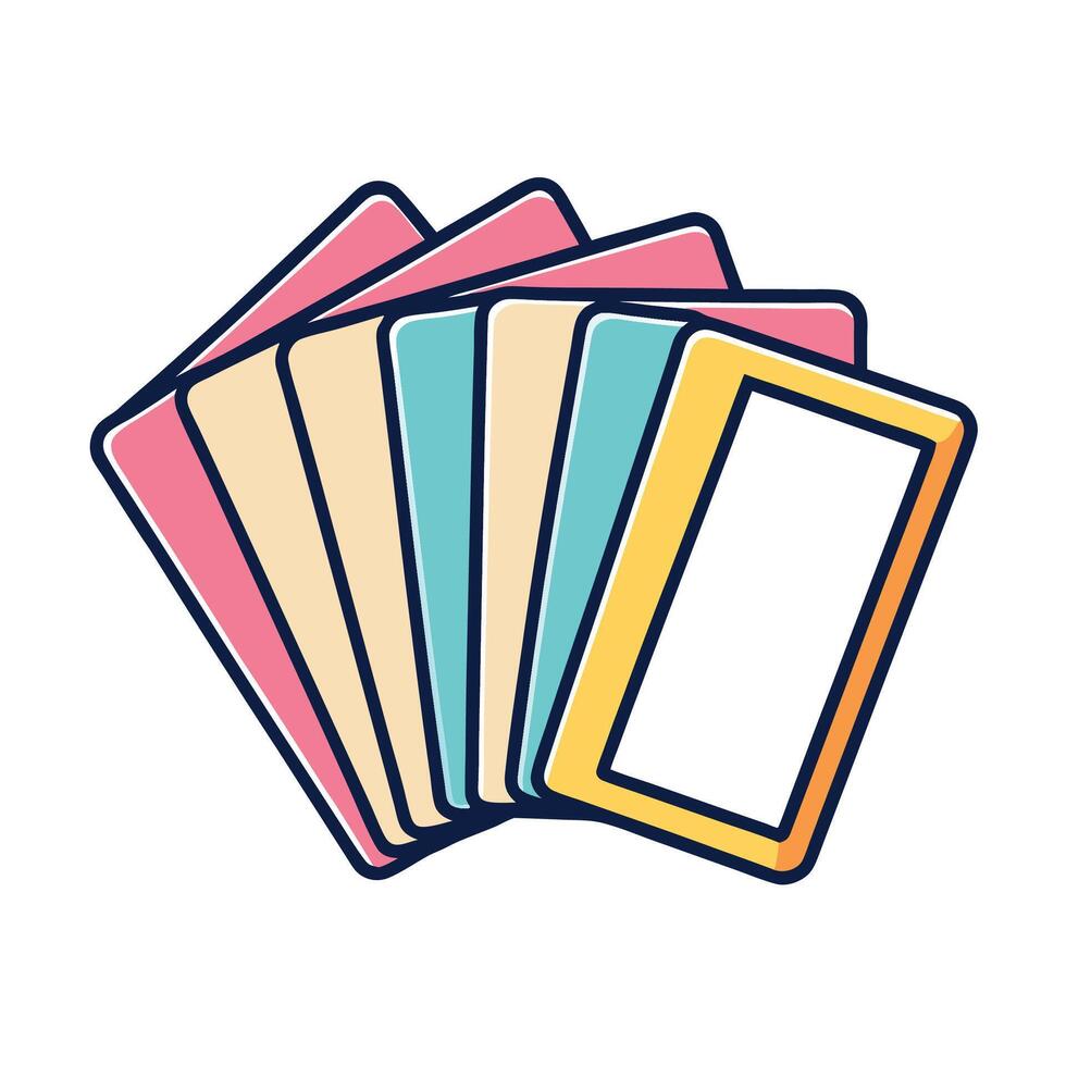 Colorful Blank Cards Illustration, Game Cards, Flashcards vector