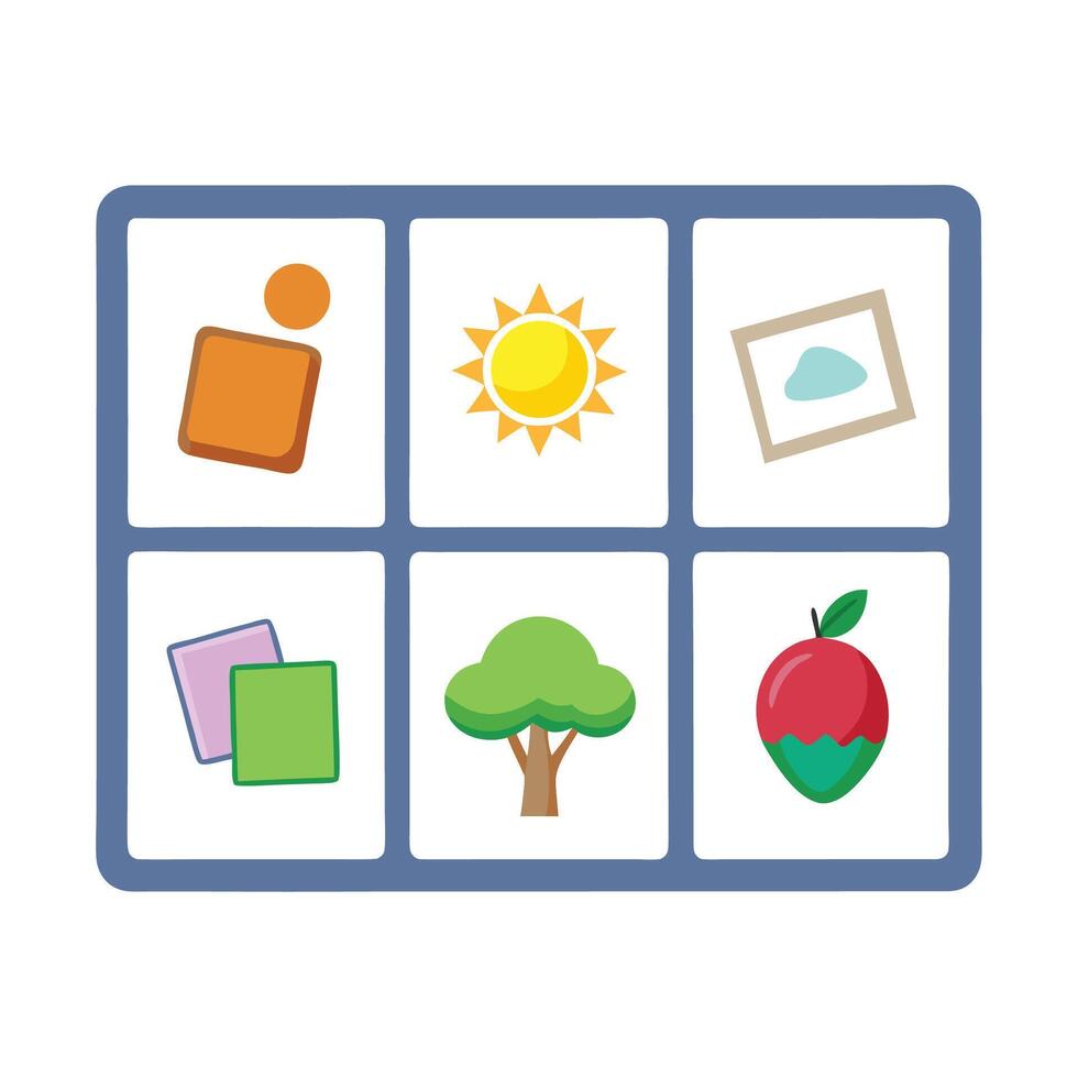 Childrens Educational Card Set Featuring Shapes and Nature vector