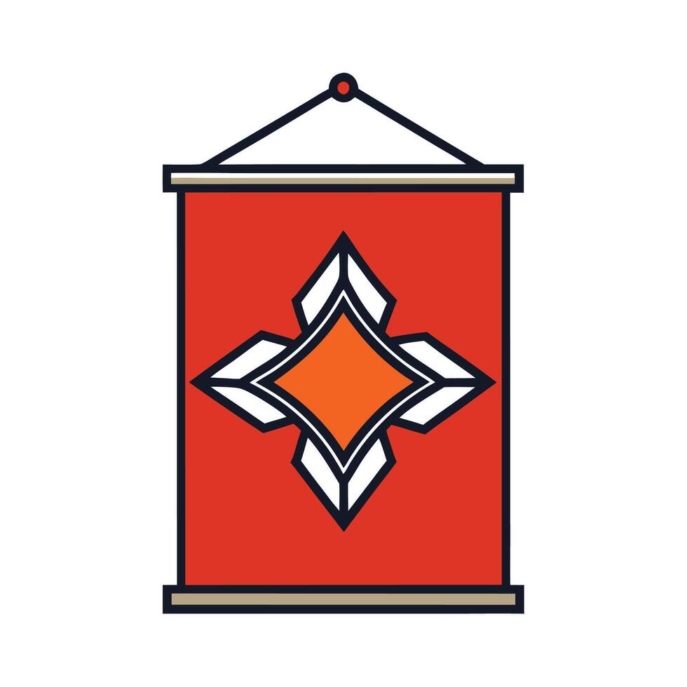 Stylish Red and Orange Banner with Diamond Design vector