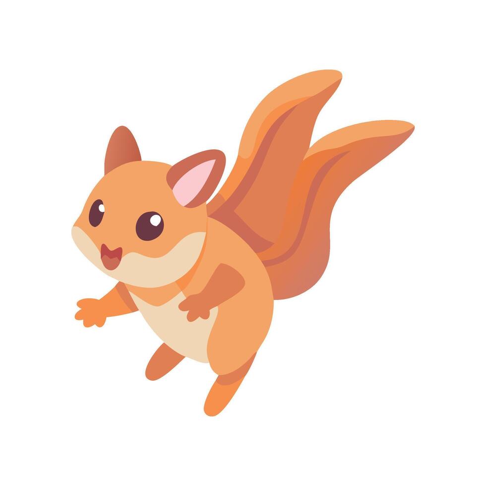 Flying Squirrel Flat Icon 1 vector
