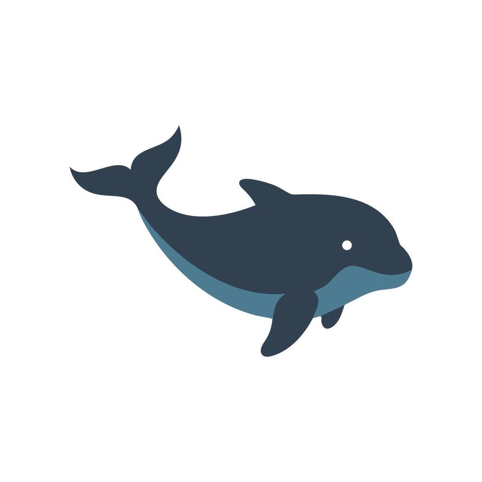 Pilot Whale Flat Icon 1 vector