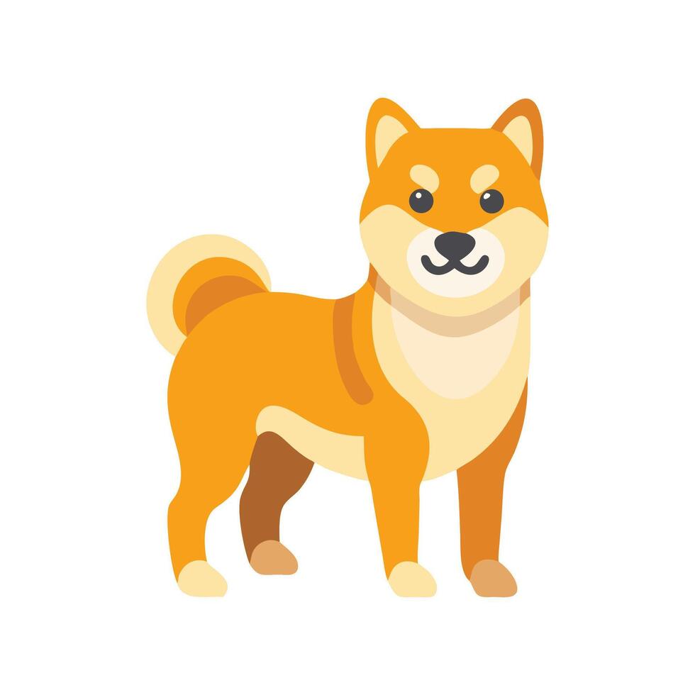 Shiba Inu Flat Icon 1 vector