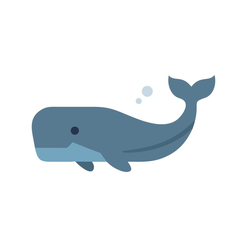 Sperm Whale Flat Icon 2 vector