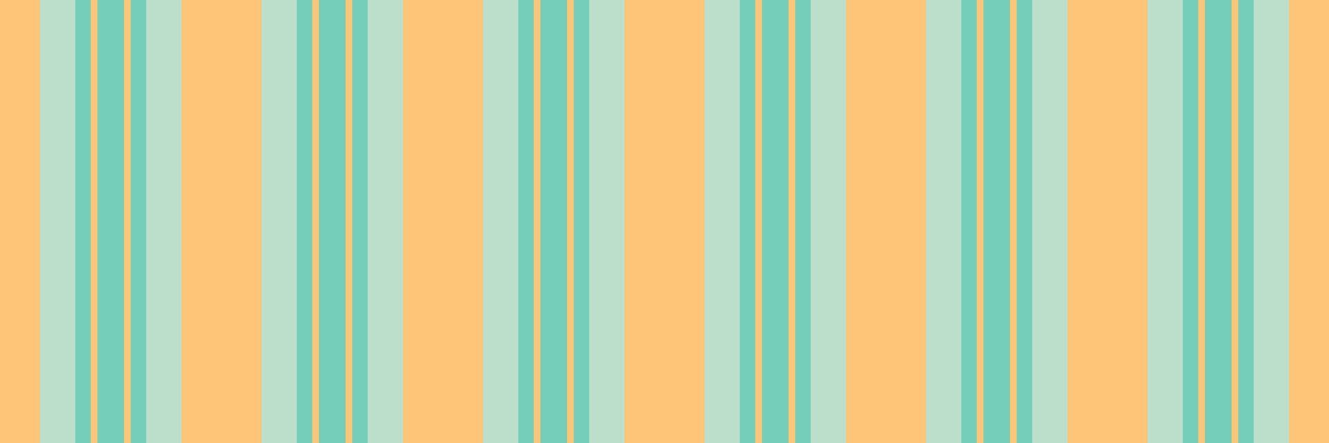 Wealth vertical fabric seamless, grand lines background texture. Coloured stripe textile pattern in orange and teal colors. vector