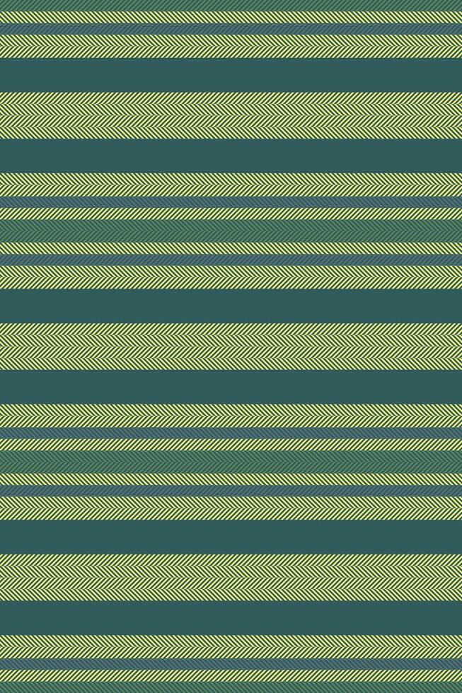 Nveryday vertical fabric stripe, attire lines background. Teat textile seamless texture pattern in teal and yellow colors. vector