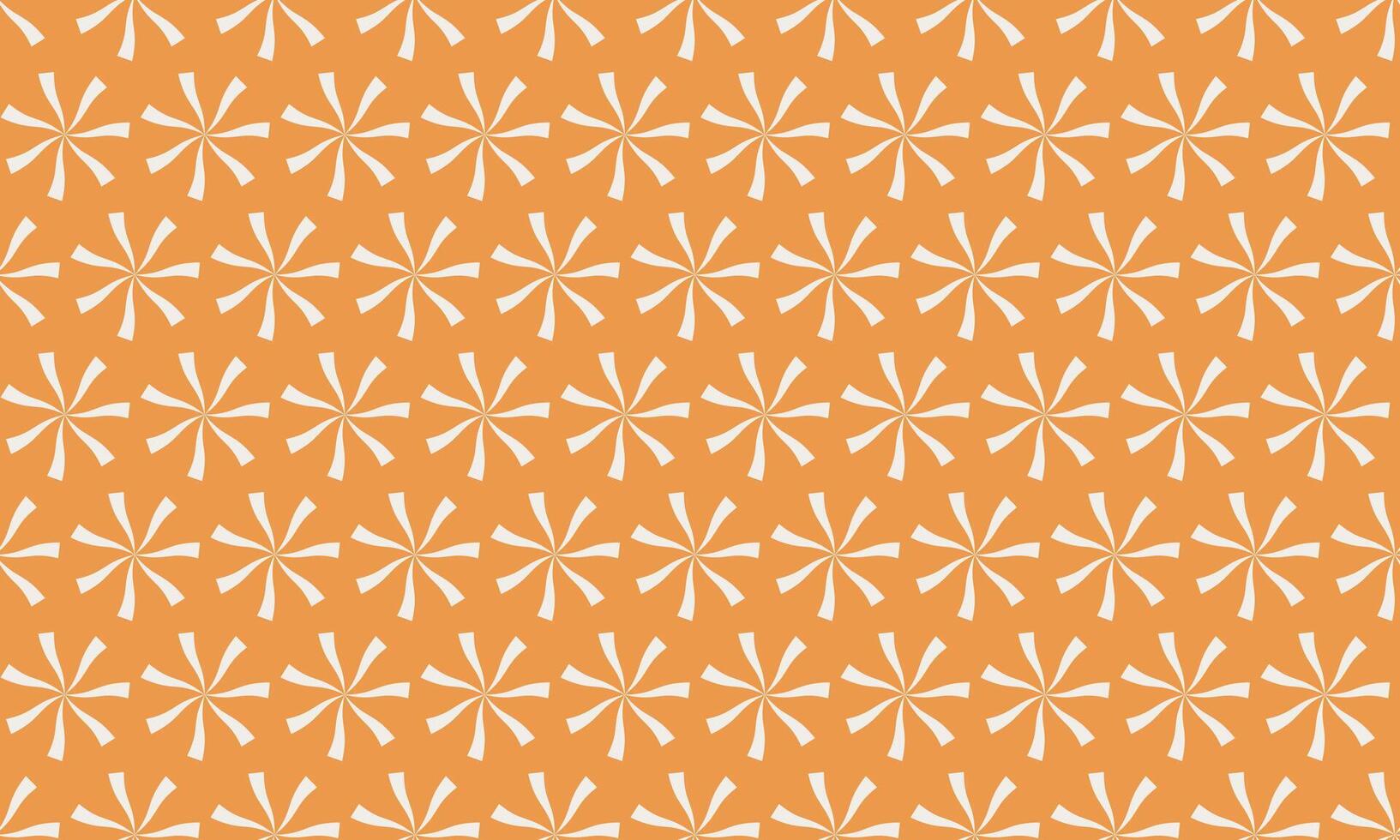 Vibrant orange background featuring a repeating pattern of stylized sunbursts. Perfect for textile design, website backgrounds, or adding a touch of midcentury modern flair to your projects. vector