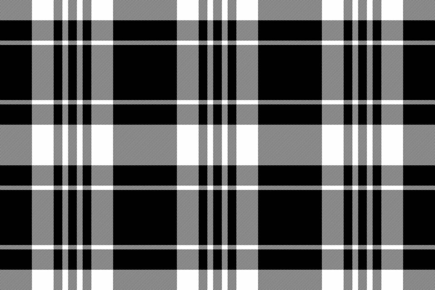 Classic plaid pattern in black, white, and gray. Versatile textile design for backgrounds, apparel, and graphic arts. Timeless, structured, and elegant appeal. vector