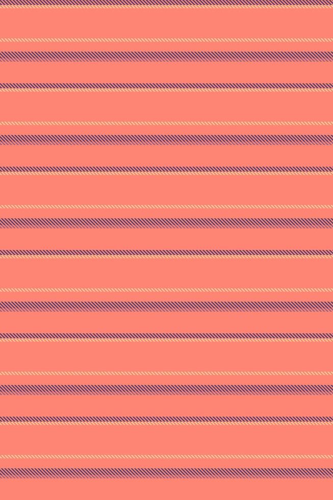 Finish textile stripe lines, direct pattern texture vertical. Uk seamless fabric background in salmon and violet colors. vector