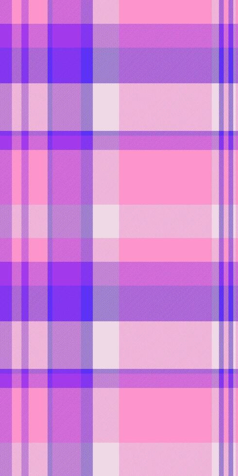 Vibrant pastel pink and purple plaid pattern. Perfect for textile design, website backgrounds, or fashion projects. A soft, feminine and trendy design, conveying a sense of calm and sweetness. vector