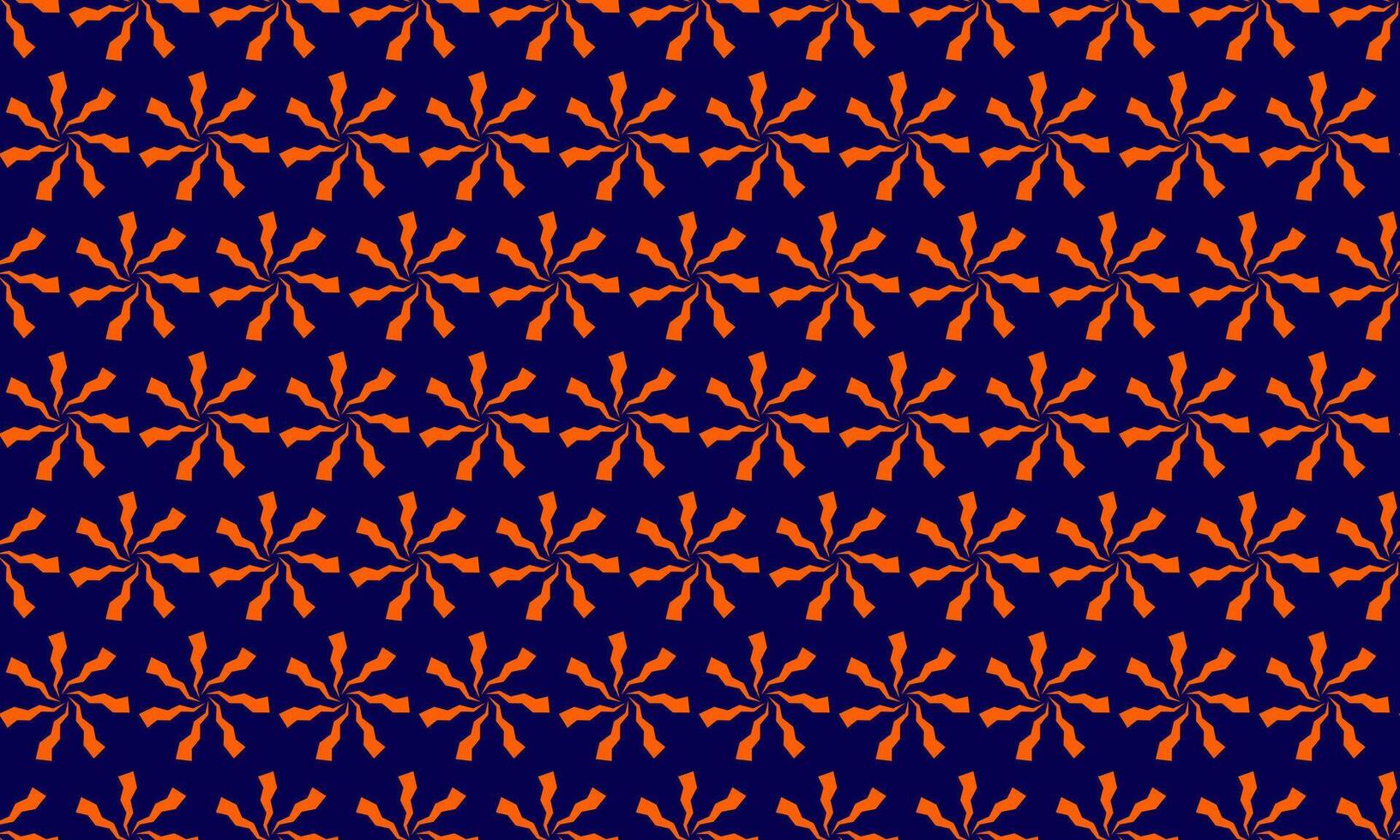 Vibrant orange and navy blue repeating pattern. Abstract swirling design ideal for textile prints, website backgrounds, or decorative projects. vector
