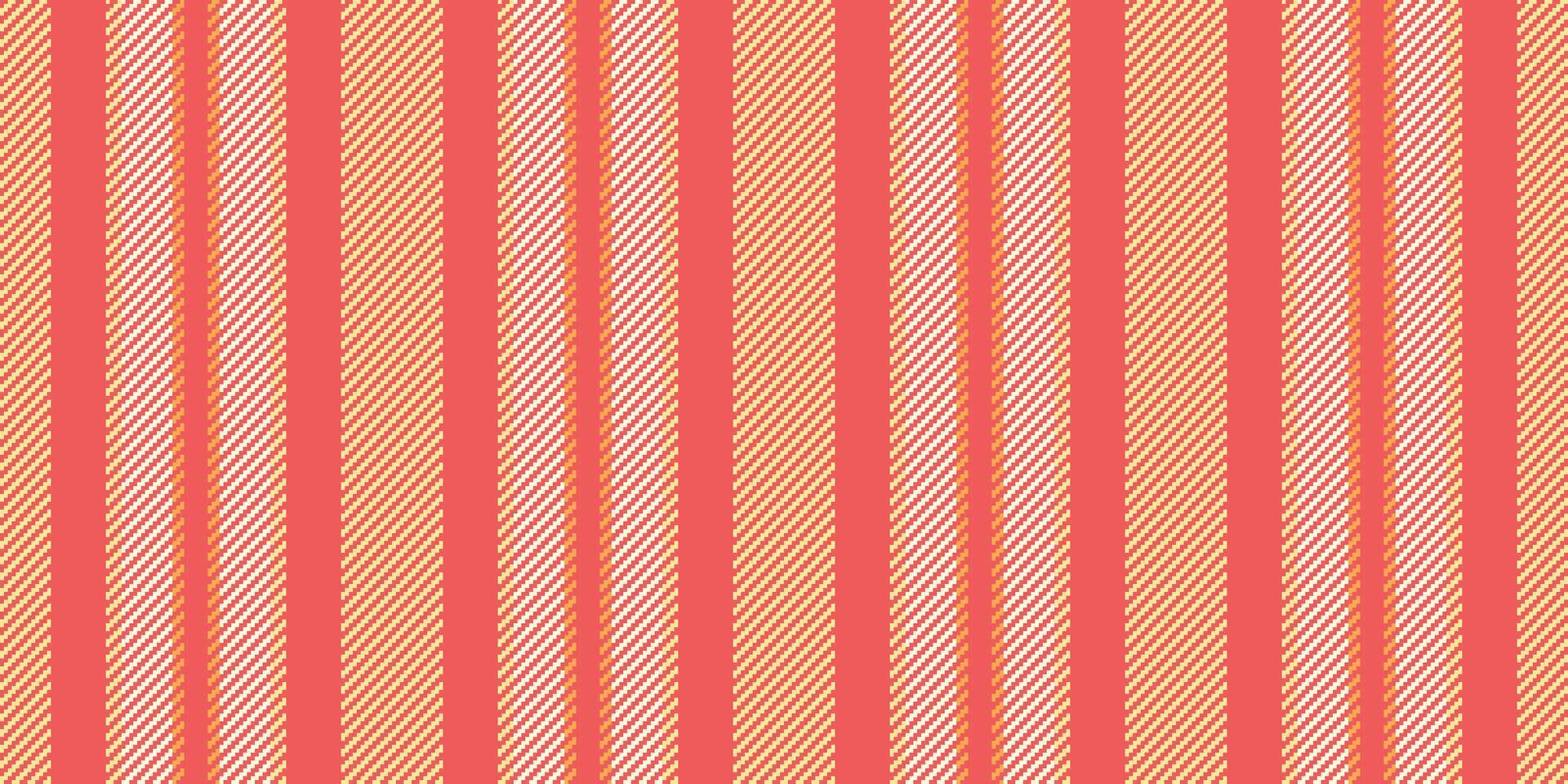 Fmooth texture stripe background, multicolored textile pattern. Sard seamless lines fabric vertical in red and yellow colors. vector