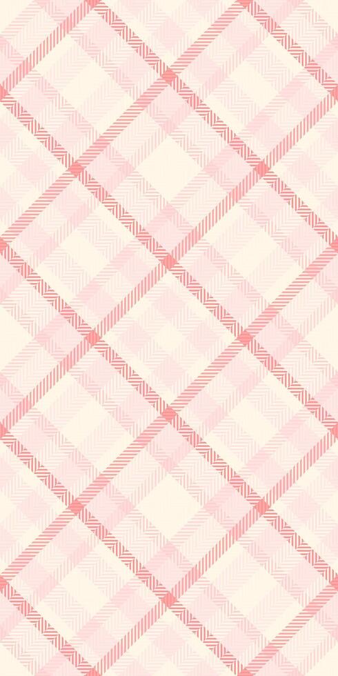 Soft pink and cream diagonal plaid pattern. Elegant, subtle texture perfect for fashion, home decor, or website backgrounds. Creates a delicate, romantic feel. vector