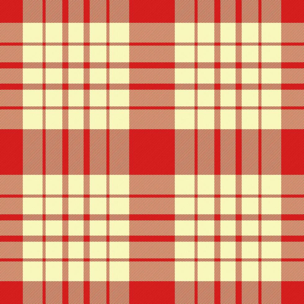 Vibrant red and pale yellow plaid pattern. Perfect for textile design, website backgrounds, or crafting projects. vector
