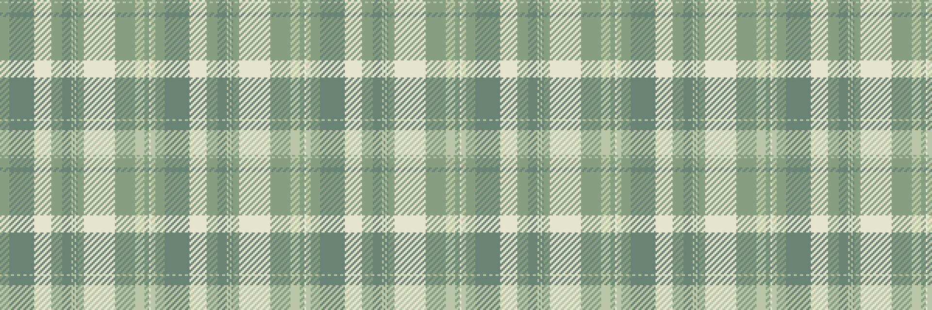 Subtle sage green and cream plaid pattern. Perfect for textile design, website backgrounds, or crafting projects. Evokes feelings of calm, nature, and rustic charm. Versatile and stylish texture. vector