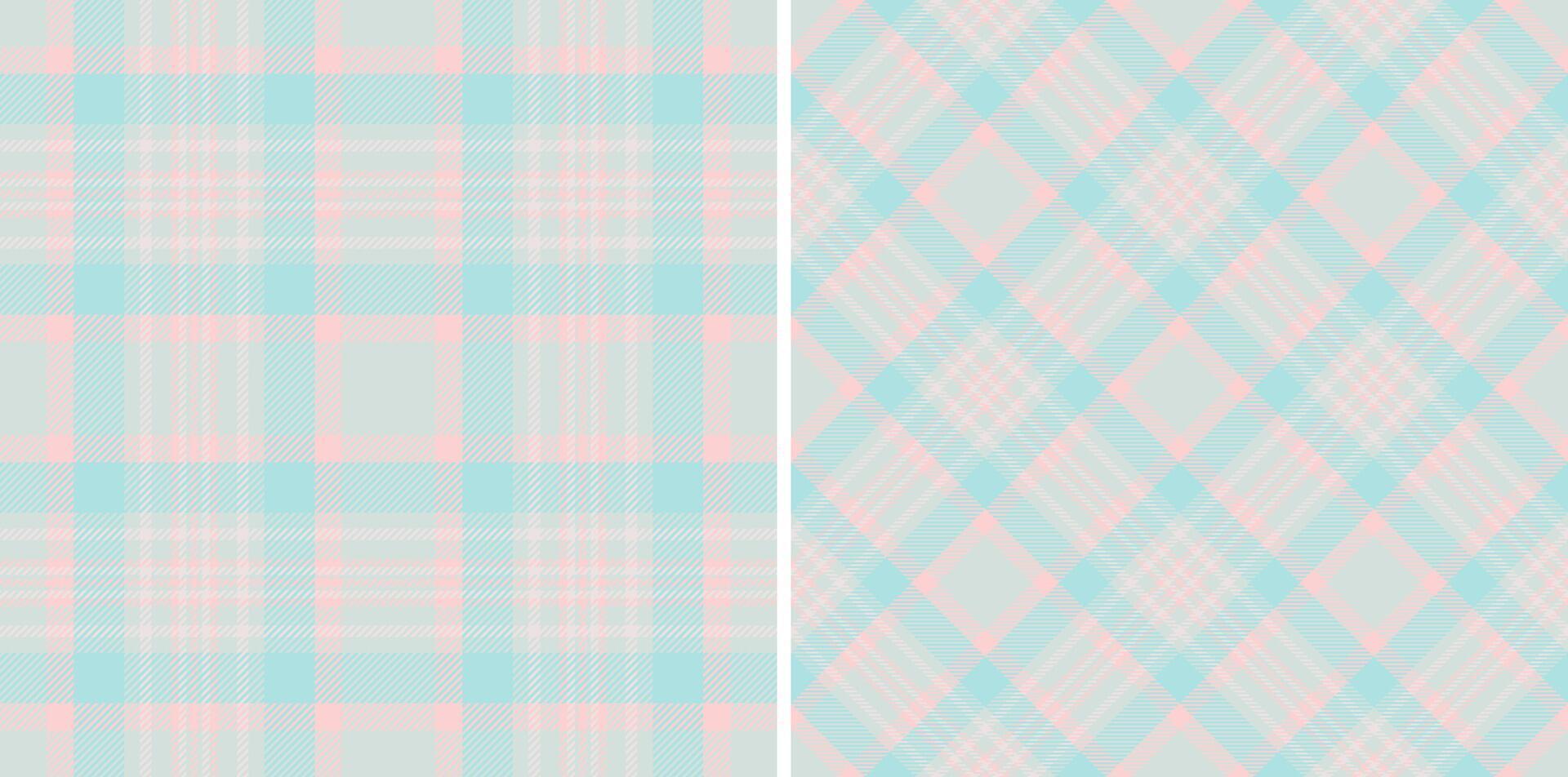 Pastel pink and blue plaid patterns. Perfect for backgrounds, textiles, and fashion design. Soft, delicate textures evoke feelings of serenity and calm. Versatile designs for various projects. vector