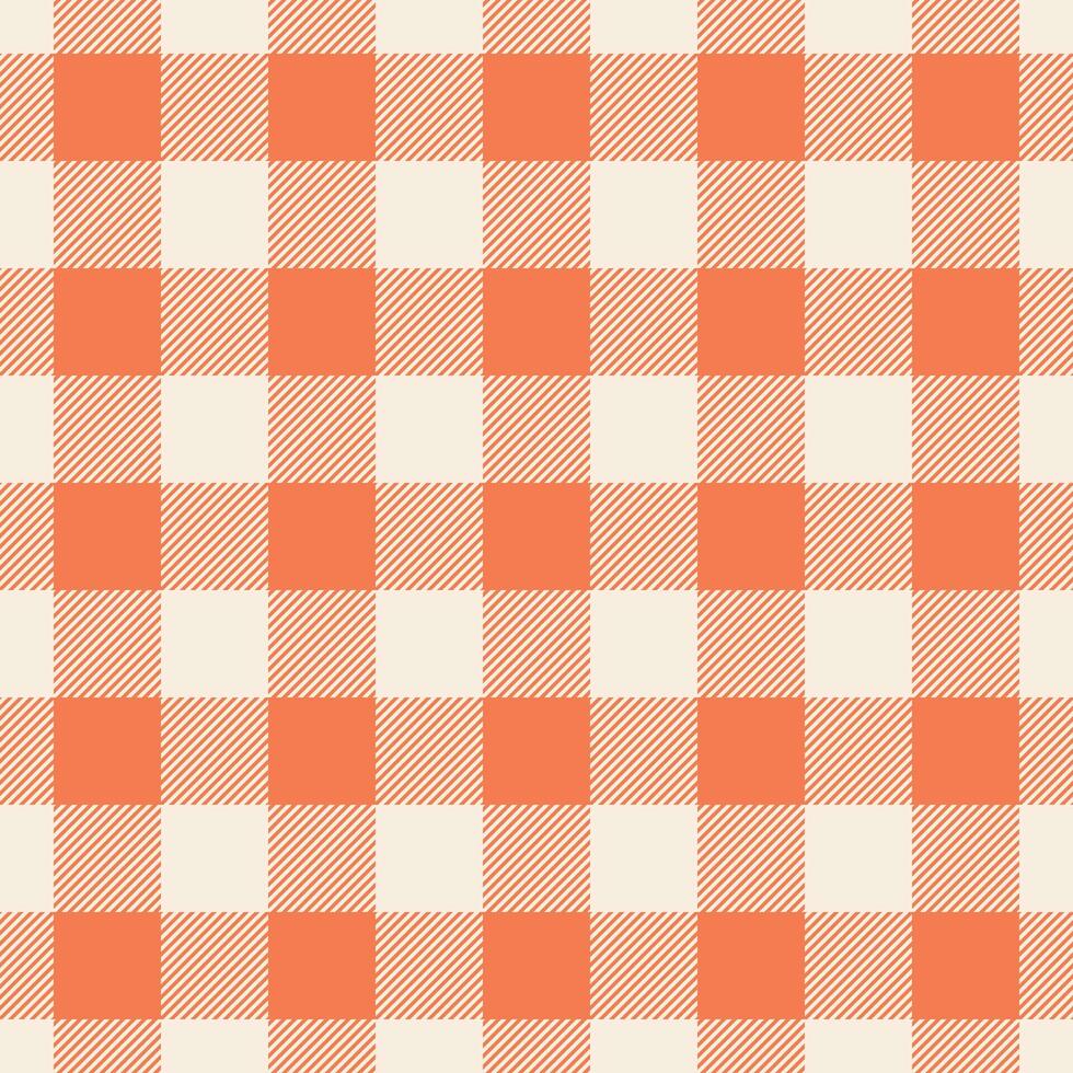 Classic gingham pattern in warm coral and cream. A versatile design evoking comfort, picnics, and home decor. Ideal for backgrounds, textiles, and seasonal designs. vector