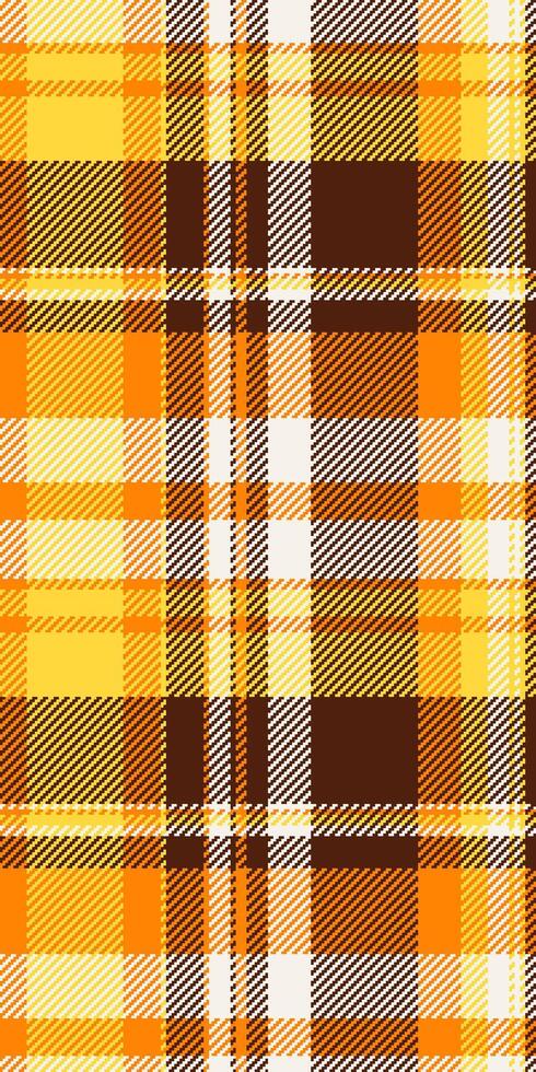 Summer background seamless texture, living room fabric plaid check. Flannel textile pattern tartan in orange and bright colors. vector