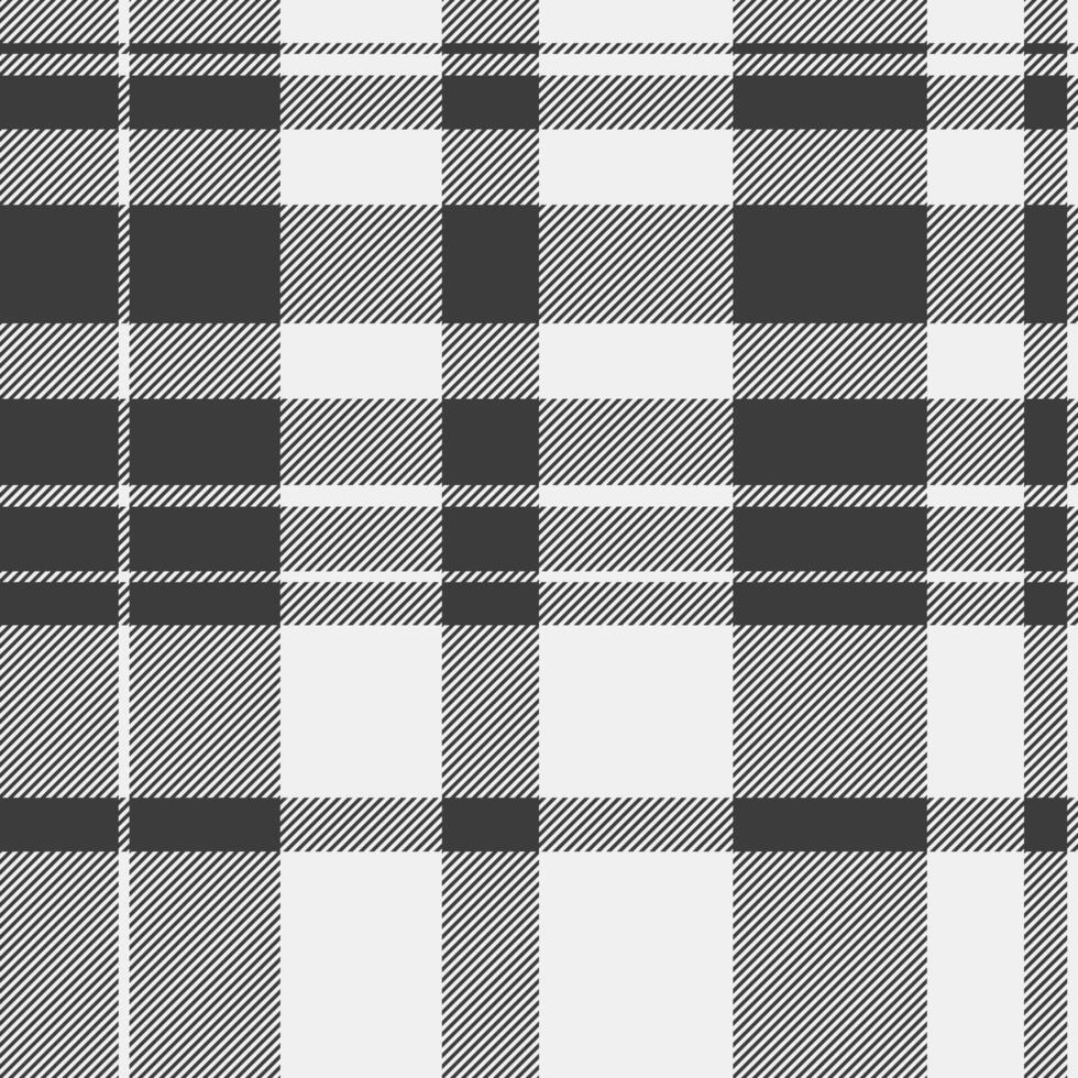 Popular seamless texture plaid, asymmetric fabric textile pattern. Stripped tartan check background in white and grey colors. vector