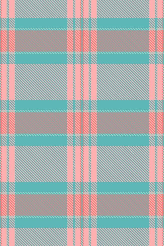 Seamless pastel plaid pattern in soft pink, teal, and gray. Perfect for textile design, fashion, websites, or packaging. Evokes a sense of calm and femininity. vector