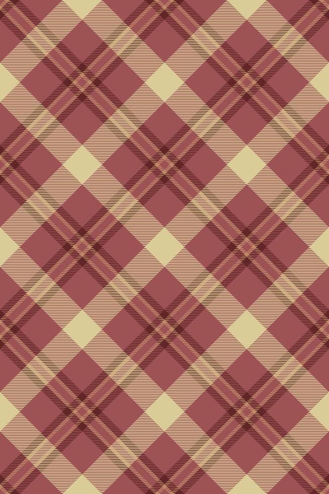 Fashioned pattern texture check, thin tartan background. Repeating fabric plaid textile seamless in red and yellow colors. vector