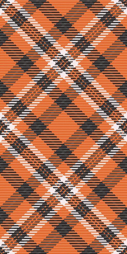 Vibrant orange, black, and white plaid pattern. Perfect for autumnal designs, textiles, or as a textured background. vector