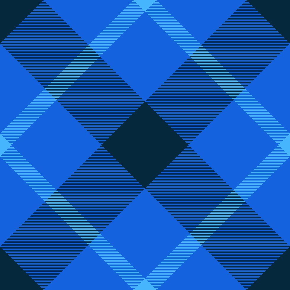 Vibrant blue and navy plaid pattern. Geometric textile design ideal for fashion, website backgrounds, or packaging. Modern, stylish, and versatile. Creates a feeling of energy and sophistication. vector
