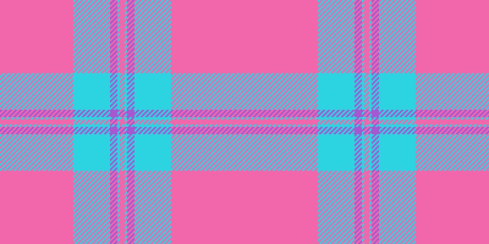 Vibrant pink and teal plaid pattern. Perfect for fashion, textile, and web design projects. This bold geometric design offers a playful, modern aesthetic. vector