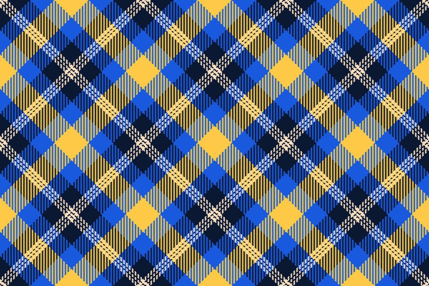 Vibrant blue and yellow plaid pattern. Perfect for textile design, fashion, or website backgrounds. vector