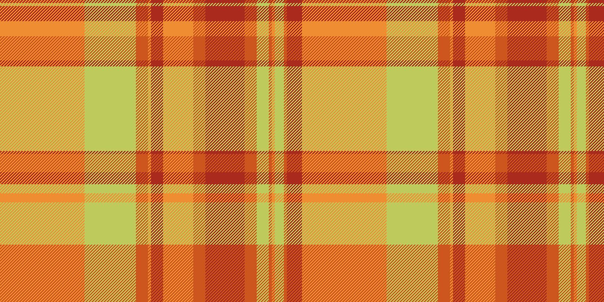 Vibrant autumnal plaid pattern in warm oranges and greens. Perfect for fallthemed designs, textile projects, or as a background texture. vector